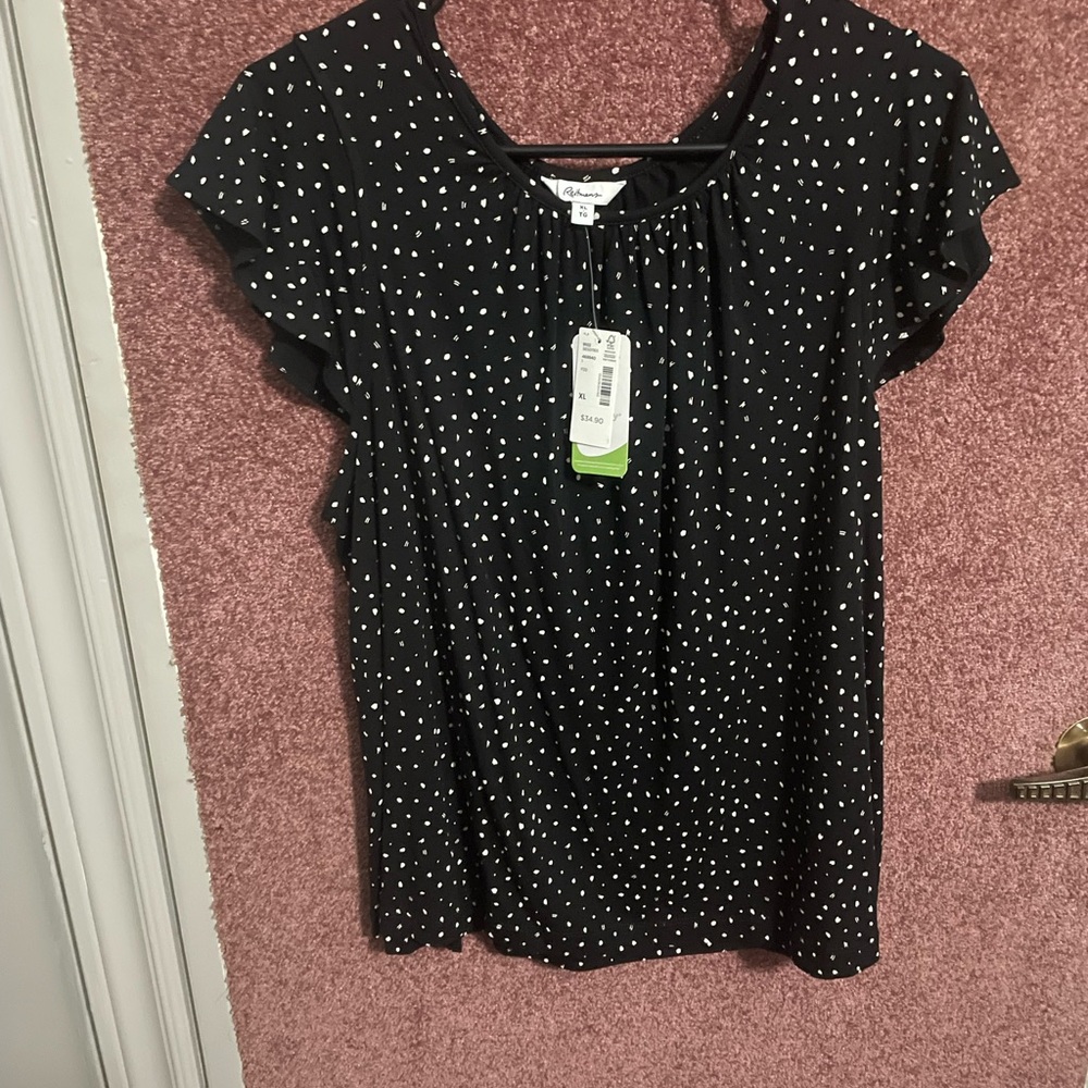 Reitmans Black and White Polka Dot Blouse